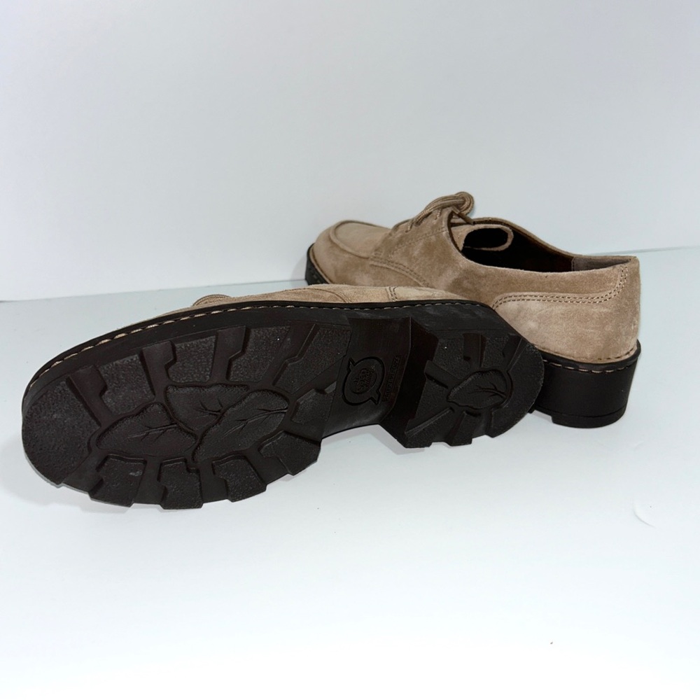 Born Womens Size 6.5 Corby Moc Toe Taupe Suede Lace Up Derby Oxfords Shoes - Picture 12 of 16